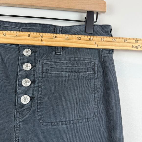 American Eagle Pants Women 8 Gray Corduroy Super Hi-Rise Flared Button Fly Retro - Picture 9 of 10